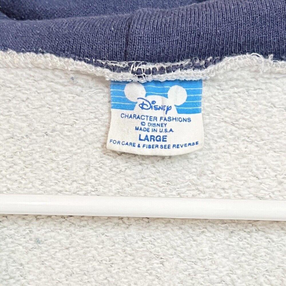 VTG 80s Walt Disney World Epcot Center Hoodie Sweatshirt 1/4 Snap SLIM FIT Sz L - Picture 6 of 12